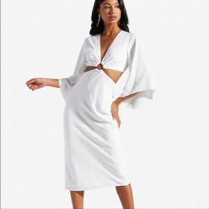🆕 Retro Cutout Dress - white, loose sleeves Large